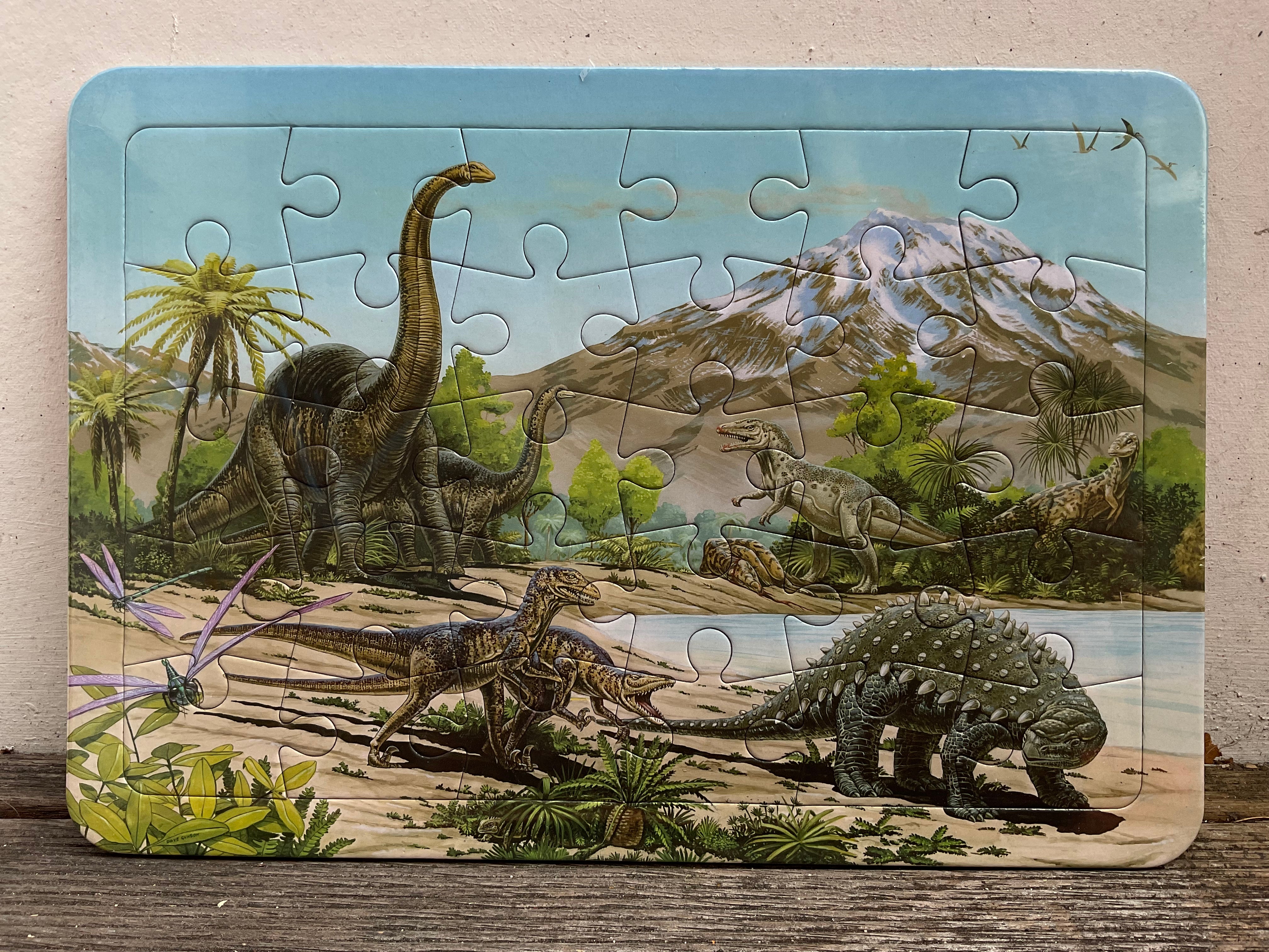 Melissa & Doug Wooden JIGSAW Puzzle PIRATE Ship DINOSAURS Tray